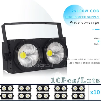 10 шт./Лот 2 Глаза LED COB Blinder Light Холодный Белый/Теплый белый 2в1 COB LED Управление светодиодами Опционально Индивидуально 2x100 Вт Освещение аудитории