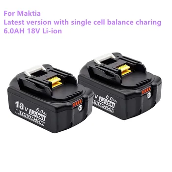 100% Оригинальная Аккумуляторная Батарея Makita 18V 6000mAh для Электроинструментов со светодиодной литий-ионной Заменой LXT BL1860B BL1860 BL1850 BL 1830