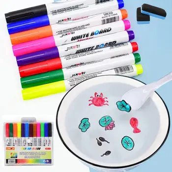 12 Цветов, Волшебная ручка для рисования Водой, Плавающие ручки-каракули, Маркеры для рисования детей Раннего возраста, Волшебный маркер для доски