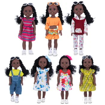 15-дюймовая кукла с черной кожей, девочка с кроличьим зубом, Виниловая кукла, детская игрушечная модель