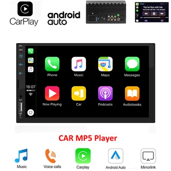 2 Din Carplay Автомобильный Радиоприемник Android Auto MP5 Видеоплеер Bluetooth Handsfree USB 7 
