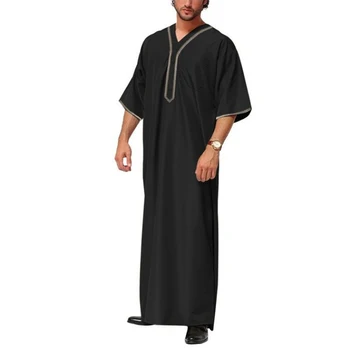 2022 Новые мусульманские халаты Ближний Восток, Араб, Дубай, Малайзия, Мужской Свободный халат, рубашка на пуговицах, исламская одежда, Ropa Islamica Hombre