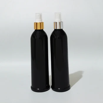 20шт 250 мл пустых флаконов-распылителей для парфюмерии, Пластиковая черная бутылка с золотым насосом, Косметическая упаковка для флаконов-распылителей с мелким туманом