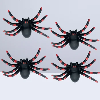 4 шт., Автомобильные колпачки для защиты шин в форме паука (красный)