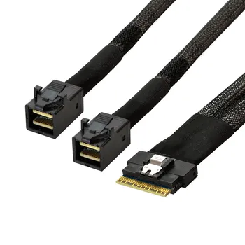 74pin к двойному кабелю SFF-8643 4i PCI-Express PCI-E Ultraport Slimline SAS Slim 4.0 SFF-8654 8i Mini SAS HD