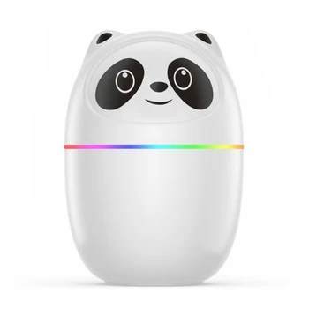 AD-Pandas Увлажнитель воздуха, Милый диффузор с ароматическими эфирными маслами Объемом 220 мл, USB-устройство для запотевания, туманообразователь с красочным ночником