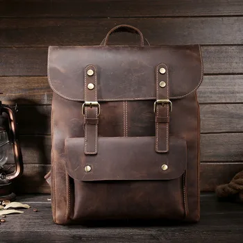 AETOO, мужской рюкзак, ретро кожаный рюкзак Crazy Horse, школьная сумка, повседневная мужская сумка из воловьей кожи, ретро сумка для компьютера