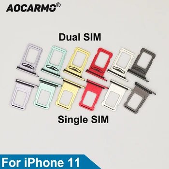 Aocarmo Для iPhone 11 с одним/двумя металлическими Пластиковыми гнездами для лотков Nano Sim-карт, запасные части