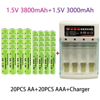 Batterie NI-MH ordinateurs 100%  1.5V AA 3800 mAh + AAA 3000 mAh Rechargeable pour horloges, souris jouets, livraison gratuite
