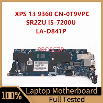 CN-0T9VPC 0T9VPC T9VPC Материнская плата для ноутбука DELL XPS 13 9360 Материнская плата CAZ00 LA-D841P с процессором SR2ZU I5-7200U 8 ГБ 100 протестирована