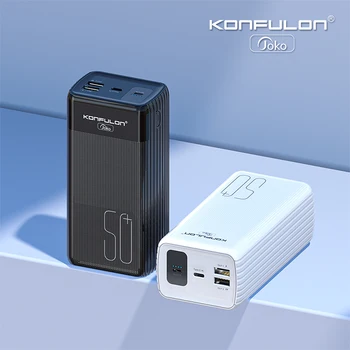 KONFULON Мощный Банк Питания 50000mAh Открытый Внешний Портативный Аккумулятор Большой Емкости Для iPhone Xiaomi Samsung