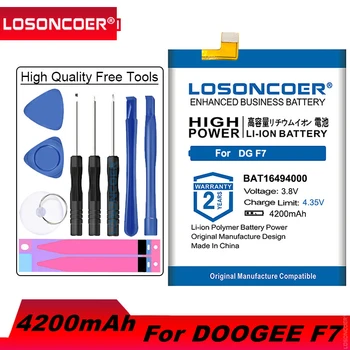 LOSONCOER 4200mAh BAT16494000 Новейшее Производство Аккумуляторов Для Смартфона DOOGEE F7 Battery + Быстрое Прибытие