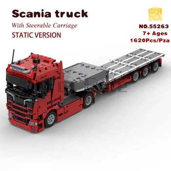 MOC 55263 Грузовик Scania с управляемой тележкой LEGOin Строительные блоки Кирпичи с рисунками в формате PDF Игрушки 