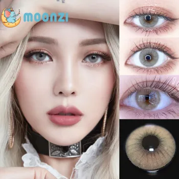 MOONZI aurora коричнево-желтые уникальные контактные линзы, цветные контактные линзы для глаз с большим красивым зрачком, годичный рецепт на близорукость