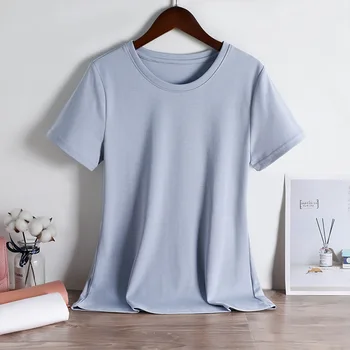 MRMT 2023, Фирменная новинка, женская двусторонняя футболка из мерсеризованного хлопка с короткими рукавами, Свободная, с круглым вырезом, Хлопковая Женская
