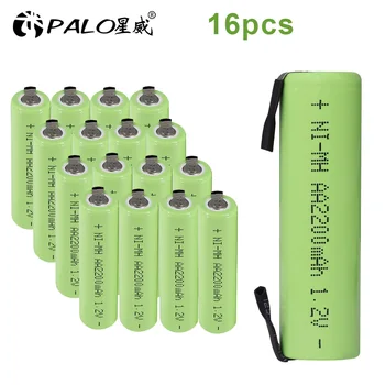 PALO 1.2V AA аккумуляторная батарея 2200mah 2A ni-mh nimh cell pack с вкладками-штифтами для электробритвы Philips Braun, зубной щетки