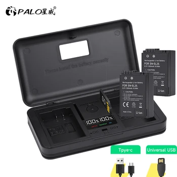 PALO EN-EL25 EN EL25 Аккумулятор с коробкой для хранения/Интерфейсом SD-карты/ЖК-дисплеем 3 в 1 Зарядное устройство для Nikon Z30 Z50 ZFC Z 50 Z FC