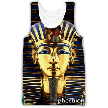 phechion, Новая мода, Жилет без рукавов с 3D принтом Египетского фараона, Уличная одежда, Мужские Свободные спортивные топы на бретелях A80