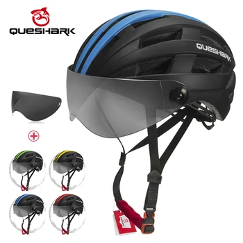 QUESHARK, Мужской Женский Сверхлегкий Велосипедный шлем, MTB, Дорожный велосипед, Езда на Мотоцикле, Съемная Прозрачная Защитная крышка для объектива QE116