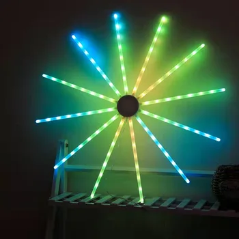 RGB неоновые огни строка лампы волшебное цветное украшение Bluetooth USB скаковая лошадь вращающийся взрывной звездный фейерверк вентилятор солнечного ветра