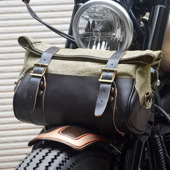 SFK Ретро Холщовая Мотоциклетная сумка из воловьей кожи, рюкзак, Винтажный ящик для хранения на заднем сиденье мотоцикла, Седельная сумка, Большие Аксессуары для мотокросса
