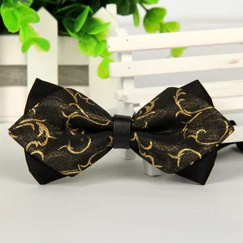 SHENNAIWEI 12см * 6см золотисто-черный галстук-бабочка для мужчин Fashion lote