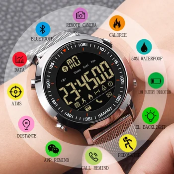 SYNOKE Умные часы, Спортивные часы на открытом воздухе, Шагомер для бега, 30 м, Водонепроницаемые светодиодные повседневные мужские часы, мужские цифровые часы для IOS Android