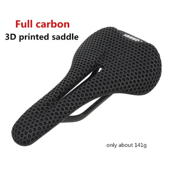 TOSEEK Углеродное волокно с 3D принтом Велосипедное Седло Сверхлегкий Полый амортизатор MTB Дорожный велосипед Запчасти для сидений