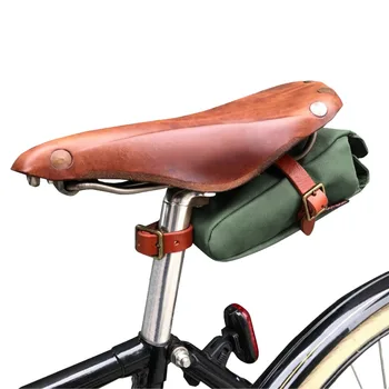 Tourbon Открытый Винтажный Холщовый чехол для заднего сиденья Велосипеда, Седельная сумка, чехол для телефона, Водоотталкивающие Аксессуары для Велоспорта, Зеленый