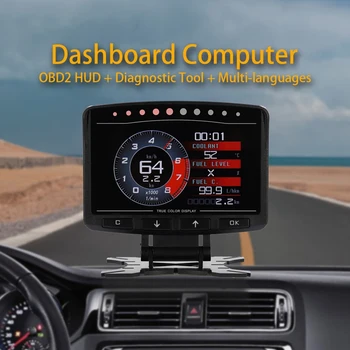 X50 Pro Автомобильный OBD2 HUD Измеритель, Многофункциональная Цифровая Приборная панель, Компьютер, Автоматический дисплей Температуры охлаждающей жидкости, масла, Турбонаддув