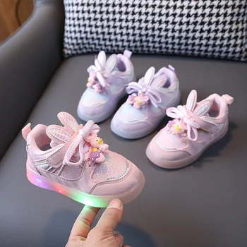 Zapatillas Детская повседневная обувь со светодиодной подсветкой, Новая Детская обувь с мягкой подошвой для малышей, Сетчатая спортивная обувь для девочек, обувь с фонариком для девочек, Детская обувь