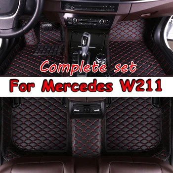 Автомобильные коврики для Mercedes W211 2005-2009, Центр дропшиппинга, Аксессуары для интерьера Авто, 100% подходящие Кожаные ковры, коврики для ног