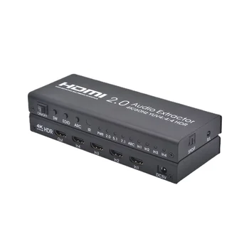 Аудиовыделитель HDMI 2.0 от производителя -переключатель HD 4x1 с разделением звука -Переключатель HDMI 4K @ 60Hz