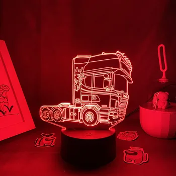 Головка грузовика 3D светодиодные Неоновые Лавовые лампы Красочные подарки на День Рождения для друзей, декор для спальни Kawai, Хит продаж, Ночные огни для грузовиков