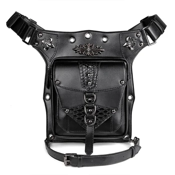 Готическая поясная сумка для ног, многоцелевая тактическая сумка через плечо, кошелек с украшением в стиле стимпанк