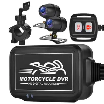 Двухкамерный Мотоциклетный видеорегистратор Универсальная камера 150 Градусов Широкоугольный двухканальный видеорегистратор для вождения мотоцикла 1080P Full HD