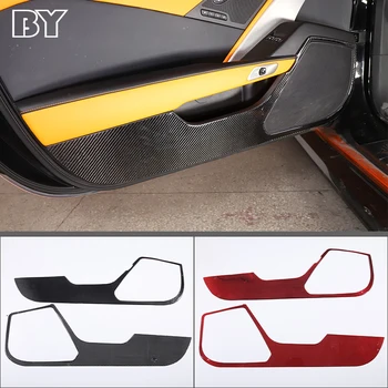 Декоративная наклейка на панель защиты от удара двери автомобиля Для Chevrolet Corvette C7 2014-2019, Автомобильные внутренние аксессуары Из мягкого углеродного волокна