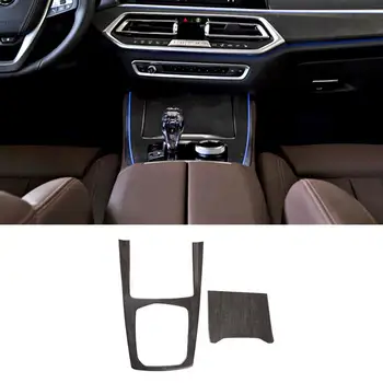 Для BMW X5 G05 2019-2020 ABS Дубовая зернистость Шестерни Рамка Подстаканник Крышки панели передач Отделка Салона Автомобильные Аксессуары