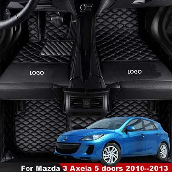 Для Mazda 3 Axela 5 дверей 2010 2011 2012 2013 Автомобильные Коврики Ковры Украшения Чехлы Авто Водонепроницаемые Кожаные Накладки Для Ног