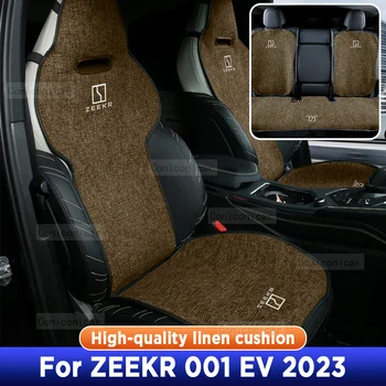 Для ZEEKR 001 EV 2023 Чехол для автокресла Four Seasons Из Дышащей льняной ткани, Защитная Накладка для подушки автокресла Спереди, подходит для большинства автомобилей