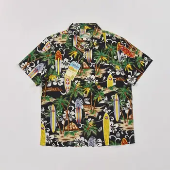 Доска для серфинга BOB DONG, Гавайские рубашки Для мужчин, Тропическая футболка из 100% хлопка с коротким рукавом