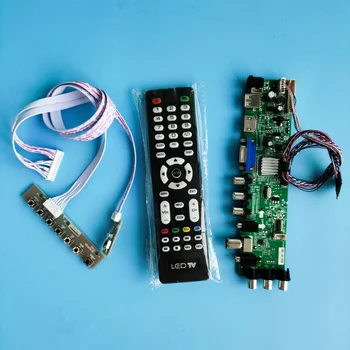 Комплект для LP140WH2-TLS3/LP140WH2-TLSA LED USB VGA TV 1366X768 Плата контроллера сигнала цифровой DVB-T DVB-T2 40pin HDMI пульт дистанционного управления 14 