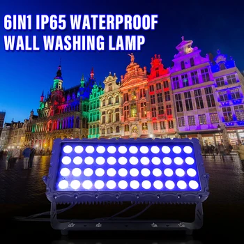 Красочные 60 светодиодов Высокой мощности RGBWA UV 6в1 Водонепроницаемая светодиодная настенная шайба Led City Color