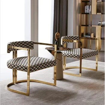 Легкие Роскошные Дизайнерские диваны-кресла для отдыха на одного человека, Минималистичное кресло Nordic Chair Hotel Golden Lazy Chaise Longue