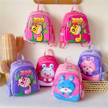 Милый детский рюкзак с защитой от потери для мальчиков и девочек дошкольного возраста, школьная сумка с животным принтом, легкая сумка для перекусов для отдыха и путешествий