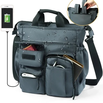 Многофункциональная модная сумка-мессенджер через плечо, Повседневный деловой мужской портфель, мужской рюкзак с USB-портом Большой емкости, дорожная сумка