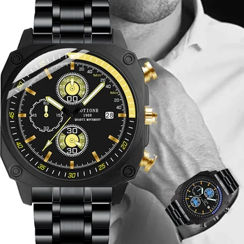 Модные мужские спортивные часы Water Ghost с многофункциональным светящимся циферблатом, Автоматический Календарь, мужские часы со стальным ремешком