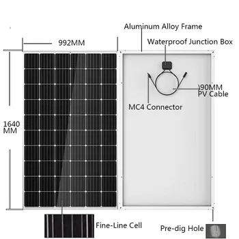 Монокристаллическая Солнечная Панель 300 Вт 20 В Для Солнечной Домашней Системы 3000 Вт 3 кВт 4000 Вт 5000 Вт 5 КВТ 6000 Вт 6 кВт 220 В Зарядное Устройство Для Солнечной Батареи