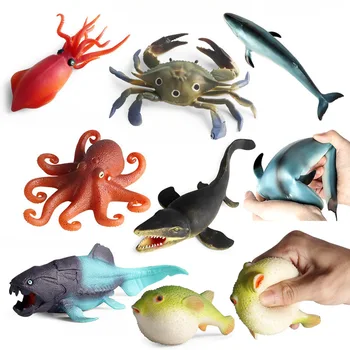 Мягкие игрушки для снятия стресса, имитирующие модель морского животного, рыба фугу, осьминог, краб, паук, гусеница, милые розыгрыши, подарки для детей