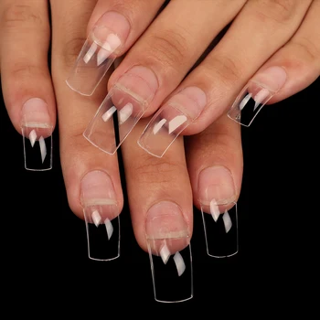 Новые прозрачные накладные ногти с загнутыми дугами 100 P Подходят для маникюрных салонов и домашних инструментов для ногтей
